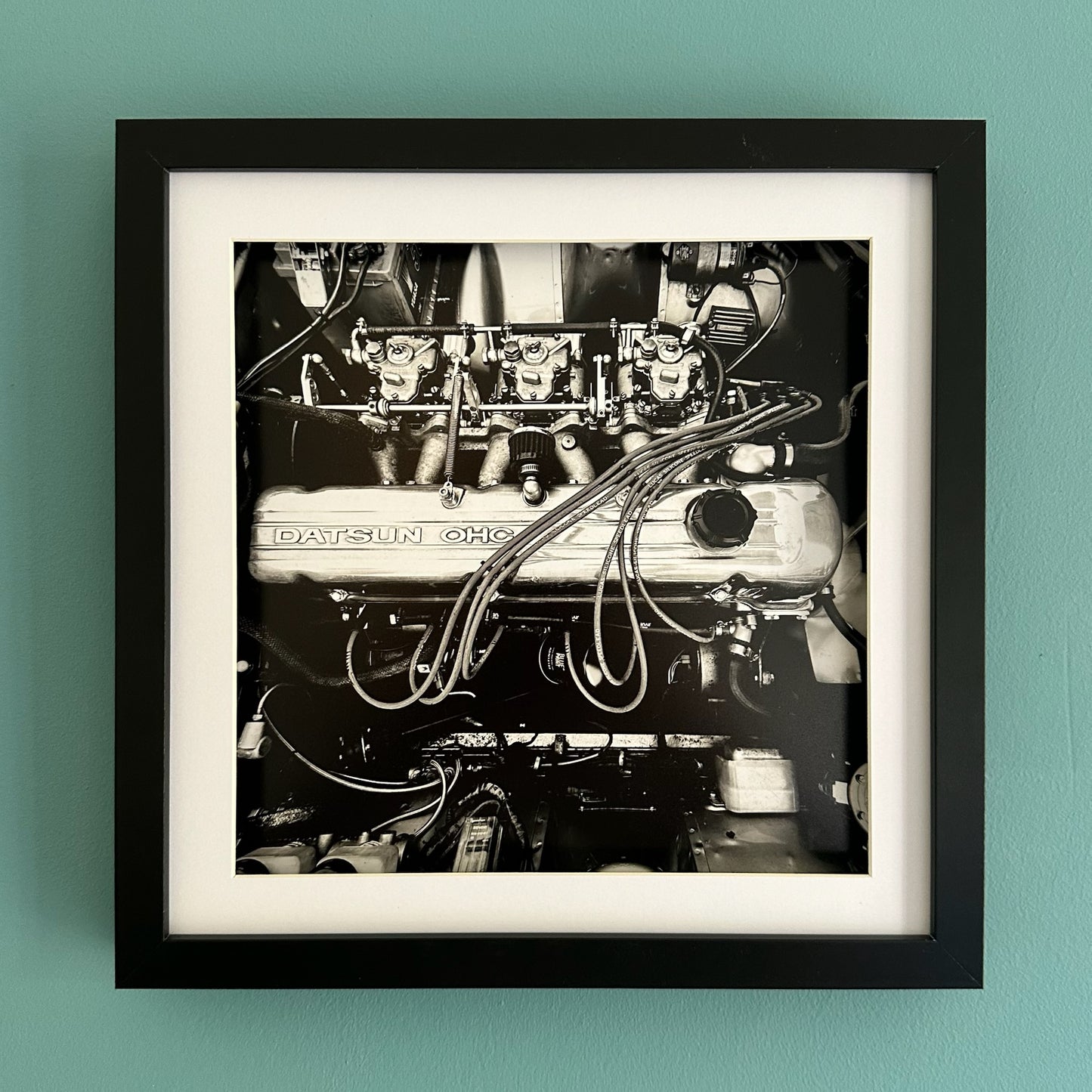 Classic Datsun Engine - Black Framed Print