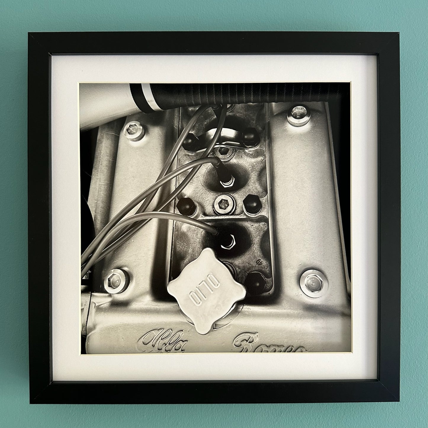 Classic Alfa Romeo Engine - Black Framed Print