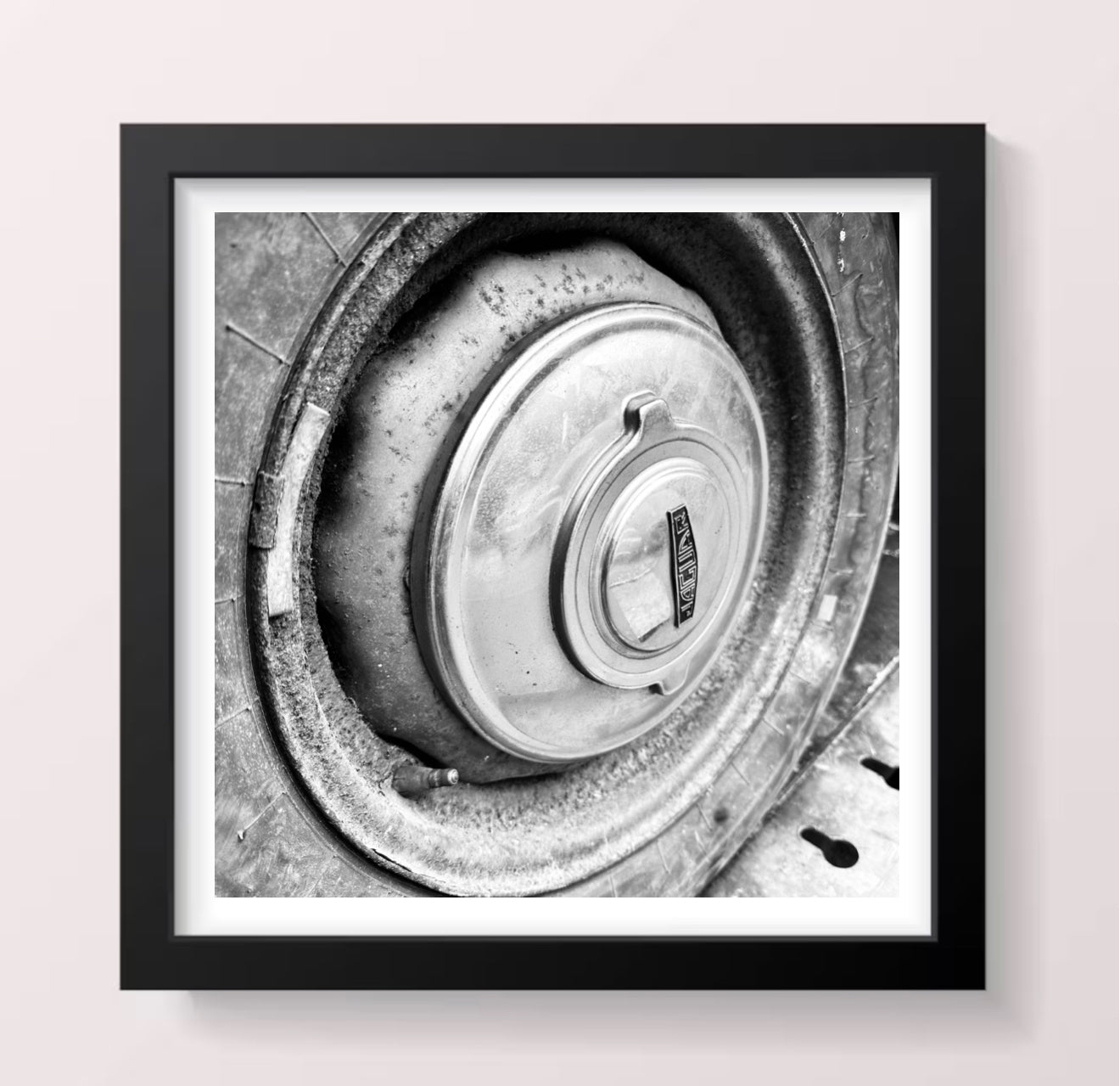 Classic Mk2 Jaguar Wheel - Black Framed Print