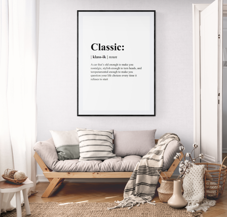 Classic Definition - Black and White Art | Printable Wall Art – Digital Download