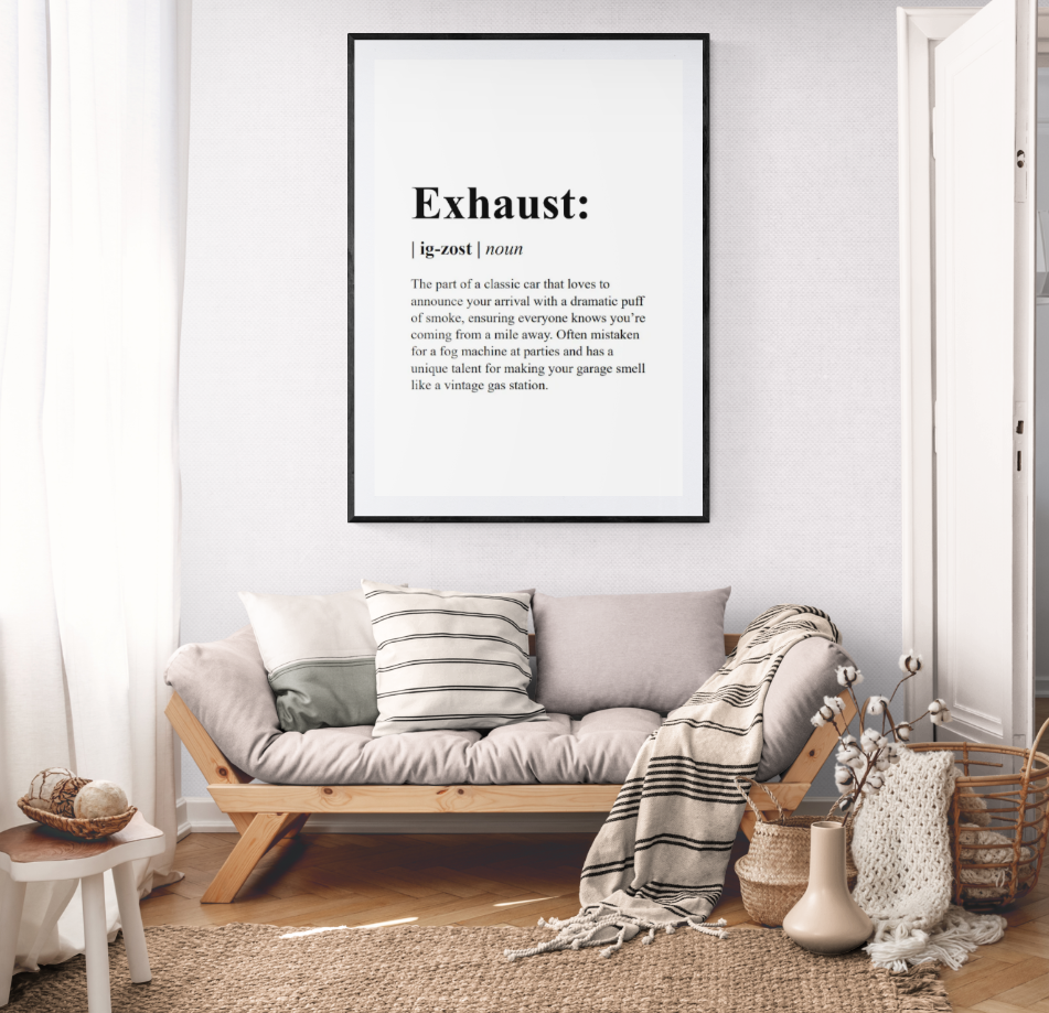 Exhaust Definition - Black and White Art | Printable Wall Art – Digital Download