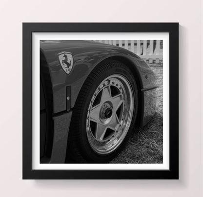 Ferrari Wheel - Black Framed Printed Picture